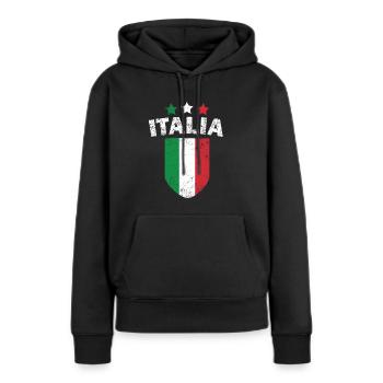 Italie - Sweat à capuche Premium bio Femme - noir - Devant - Julia (174cm)