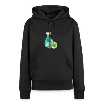 Funny Linux Penguin Tux Cleaner Gift Computer - Sweat à capuche Premium bio Femme - noir - Devant - Julia (174cm)