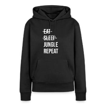 Eat Sleep Jungle Repeat - Frauen Premium Bio Hoodie - Schwarz - Vorne - Julia (174cm)