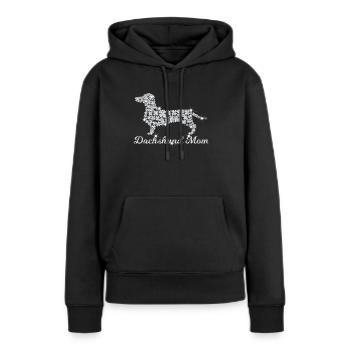 Bling teckel maman - Sweat à capuche Premium bio Femme - noir - Devant - Julia (174cm)