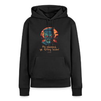 Tout le monde à bord, sale canaille ! Capitaine - Sweat à capuche Premium bio Femme - noir - Devant - Julia (174cm)