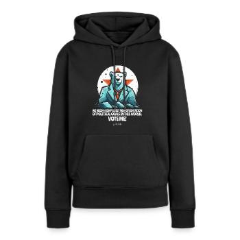 Ours polaire candidat aux élections pour un monde meilleur - Sweat à capuche Premium bio Femme - noir - Devant - Julia (174cm)