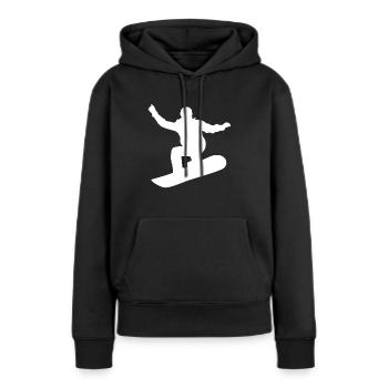 Snowboard, Halfpipe, Wintersport, Skiurlaub - Frauen Premium Bio Hoodie - Schwarz - Vorne - Julia (174cm)