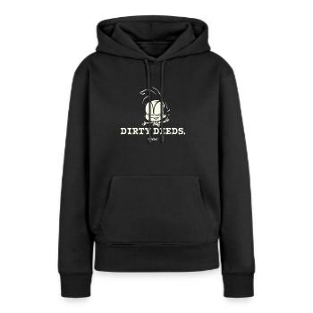 De sales actions, petit méchant - Sweat à capuche Premium bio Femme - noir - Devant - Julia (174cm)