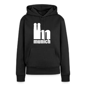 Servus - Gruß aus München - Frauenkirche - Frauen Premium Bio Hoodie - Schwarz - Vorne - Julia (174cm)