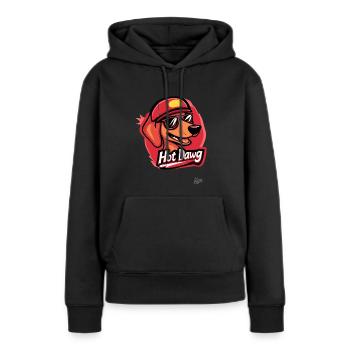 Hot Dawg : Le hot-dog hot-dog - Sweat à capuche Premium bio Femme - noir - Devant - Julia (174cm)