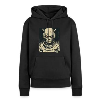 Super Humanoïde Crâne Crâne Android Mecha - Sweat à capuche Premium bio Femme - noir - Devant - Julia (174cm)