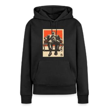 Propagande Boreout Homme sur le banc - Sweat à capuche Premium bio Femme - noir - Devant - Julia (174cm)