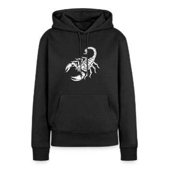 Scorpion - Dard venimeux - Conservation des espèces - Habitat - Sweat à capuche Premium bio Femme - noir - Devant - Julia (174cm)