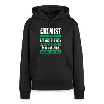chimiste - Sweat à capuche Premium bio Femme - noir - Devant - Julia (174cm)