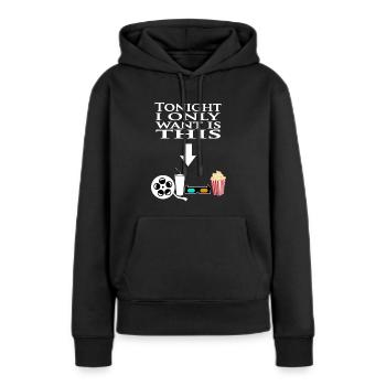 Cinéma Cinéma Soirée Passion - Sweat à capuche Premium bio Femme - noir - Devant - Julia (174cm)