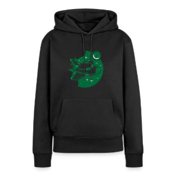 vaisseau spatial - Sweat à capuche Premium bio Femme - noir - Devant - Julia (174cm)