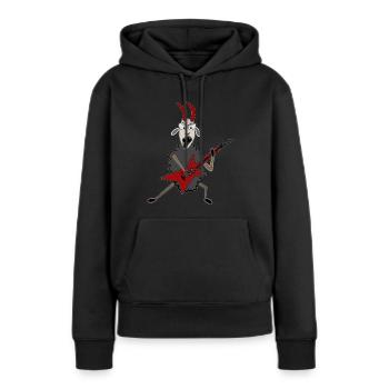 Hardrock Bock - Sweat à capuche Premium bio Femme - noir - Devant - Julia (174cm)