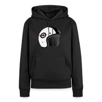 Helm Cafe Racer - Frauen Premium Bio Hoodie - Schwarz - Vorne - Julia (174cm)