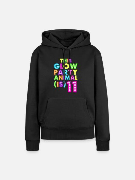 Glühende Party Animal11 - Frauen Premium Bio Hoodie - Schwarz