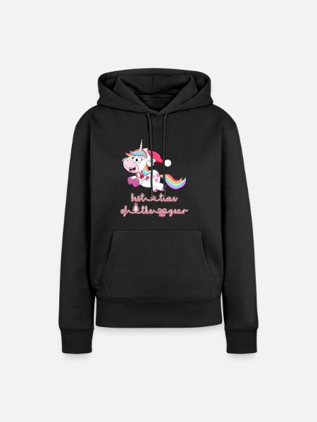 Einhorn Unicorn - Dame Premium hoodie, økologisk bomuld - sort