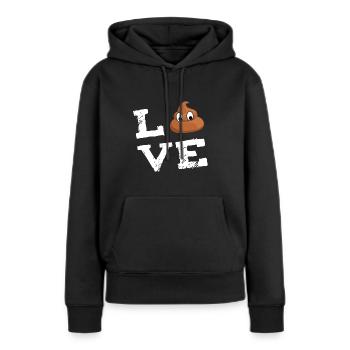 Emoticon merde merde merde Turd Amour Cadeaux - Sweat à capuche Premium bio Femme - noir - Devant - Julia (174cm)