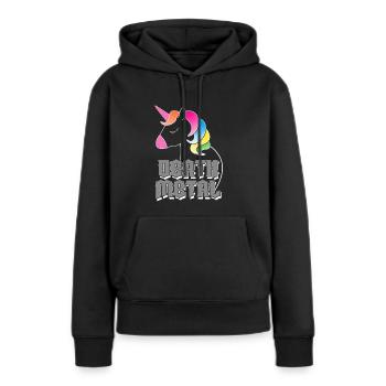 Death Metal Licorne - Sweat à capuche Premium bio Femme - noir - Devant - Julia (174cm)