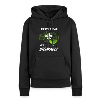 scout scout - Sweat à capuche Premium bio Femme - noir - Devant - Julia (174cm)