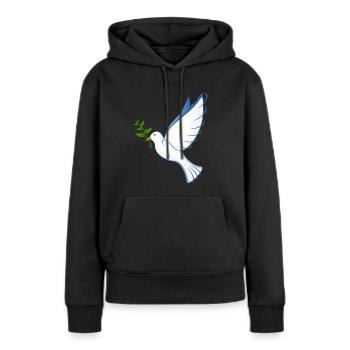 Colombe de la paix de la paix - Sweat à capuche Premium bio Femme - noir - Devant - Julia (174cm)