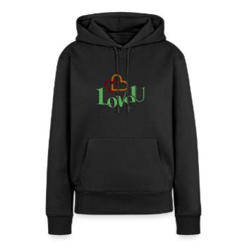 I love you schönes Shirt als Liebes-Geschenk - Frauen Premium Bio Hoodie - Schwarz - Vorne - Julia (174cm)