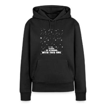 Enceinte cadeau femme enceinte grossesse - Sweat à capuche Premium bio Femme - noir - Devant - Julia (174cm)