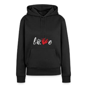 Geschenk Schwangere Frau Schwanger Schwangerschaft - Frauen Premium Bio Hoodie - Schwarz - Vorne - Julia (174cm)