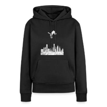 Parkour Le cadeau Parkour Backflip Parcours - Sweat à capuche Premium bio Femme - noir - Devant - Julia (174cm)