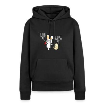 Süßer Osterhase macht Spaß mit Osterei - T-Shirt - Frauen Premium Bio Hoodie - Schwarz - Vorne - Julia (174cm)