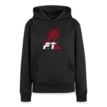 Football américain Touchdown anniversaire cadeau - Sweat à capuche Premium bio Femme - noir - Devant - Julia (174cm)