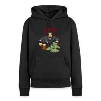Scar Faultier - Frauen Premium Bio Hoodie - Schwarz - Vorne - Julia (174cm)