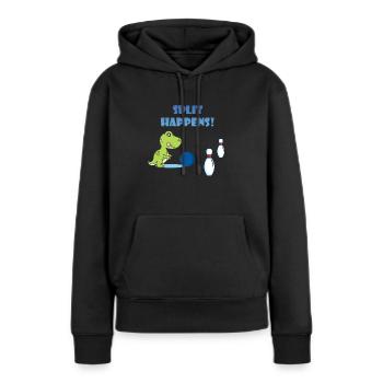 Split Happens Dino Trex T-Rex Bowling T-Shirt - Frauen Premium Bio Hoodie - Schwarz - Vorne - Julia (174cm)
