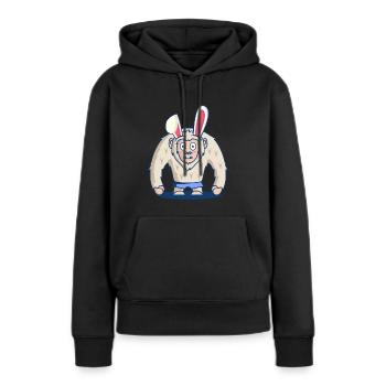 BigFoot Sasquatch Ostern Hase Geschenk T-Shirt - Frauen Premium Bio Hoodie - Schwarz - Vorne - Julia (174cm)