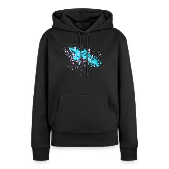 Farbspritzer! Bunt. Geschenk. - Frauen Premium Bio Hoodie - Schwarz - Vorne - Julia (174cm)