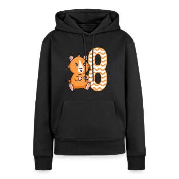 8th Birthday Guinea Pig Girl 8 years old - Women’s Premium Organic Hoodie - black - Front - Julia (174cm)