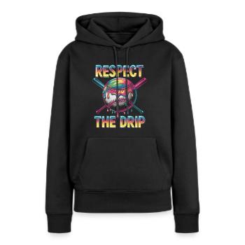 Humor Baseballspieler - Frauen Premium Bio Hoodie - Schwarz - Vorne - Julia (174cm)