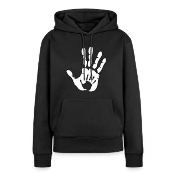 Baby hand in Hand - Schwangerschaft - baby - Kind - Frauen Premium Bio Hoodie - Schwarz - Vorne - Julia (174cm)