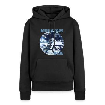 Balade Mountain Majesty - Sweat à capuche Premium bio Femme - noir - Devant - Julia (174cm)