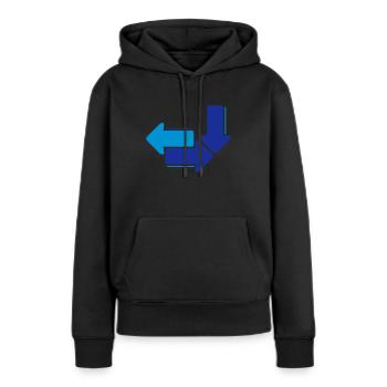 flèches - Sweat à capuche Premium bio Femme - noir - Devant - Julia (174cm)