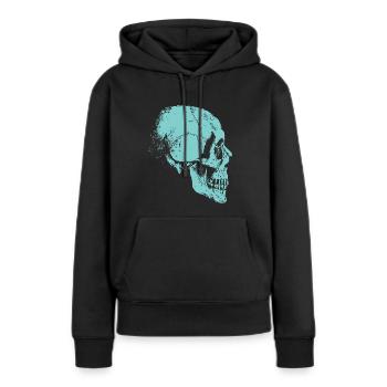 Crâne de squelette d’OS - Sweat à capuche Premium bio Femme - noir - Devant - Julia (174cm)