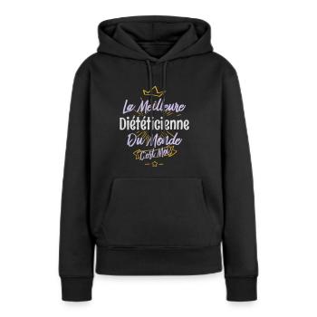 La meilleure diététicienne du monde - Sweat à capuche Premium bio Femme - noir - Devant - Julia (174cm)