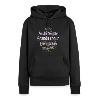 La meilleure grande-soeur du monde - Sweat à capuche Premium bio Femme - noir - Devant - Julia (174cm)