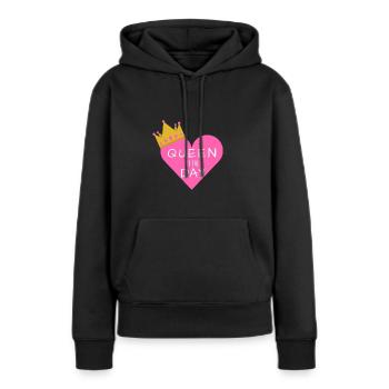 Anniversaire shirt Reine du jour - Sweat à capuche Premium bio Femme - noir - Devant - Julia (174cm)