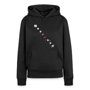 Tesla dans Space Solar System SpaceX - Sweat à capuche Premium bio Femme - noir - Devant - Julia (174cm)