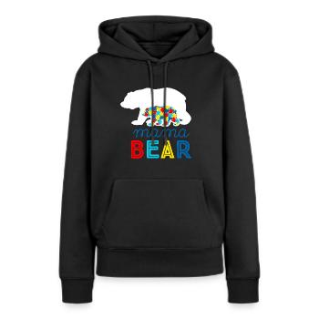 Autisme autiste ADHD mère maman asperger cadeau - Sweat à capuche Premium bio Femme - noir - Devant - Julia (174cm)