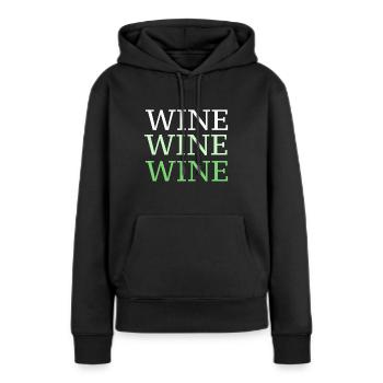Vin vin vin - Sweat à capuche Premium bio Femme - noir - Devant - Julia (174cm)