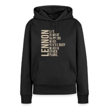 Vie - Sweat à capuche Premium bio Femme - noir - Devant - Julia (174cm)