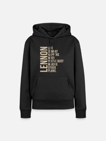 Life - Frauen Premium Bio Hoodie - Schwarz