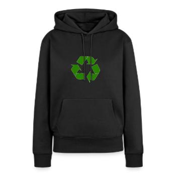 recyclage - Sweat à capuche Premium bio Femme - noir - Devant - Julia (174cm)