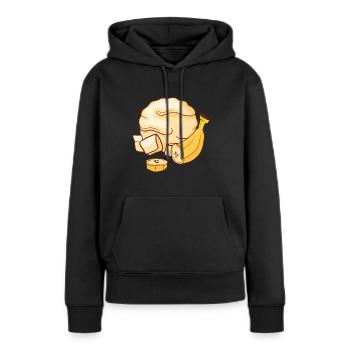 Bananes glace crème glacée crème glacée crème glacée crème glacée - Sweat à capuche Premium bio Femme - noir - Devant - Julia (174cm)